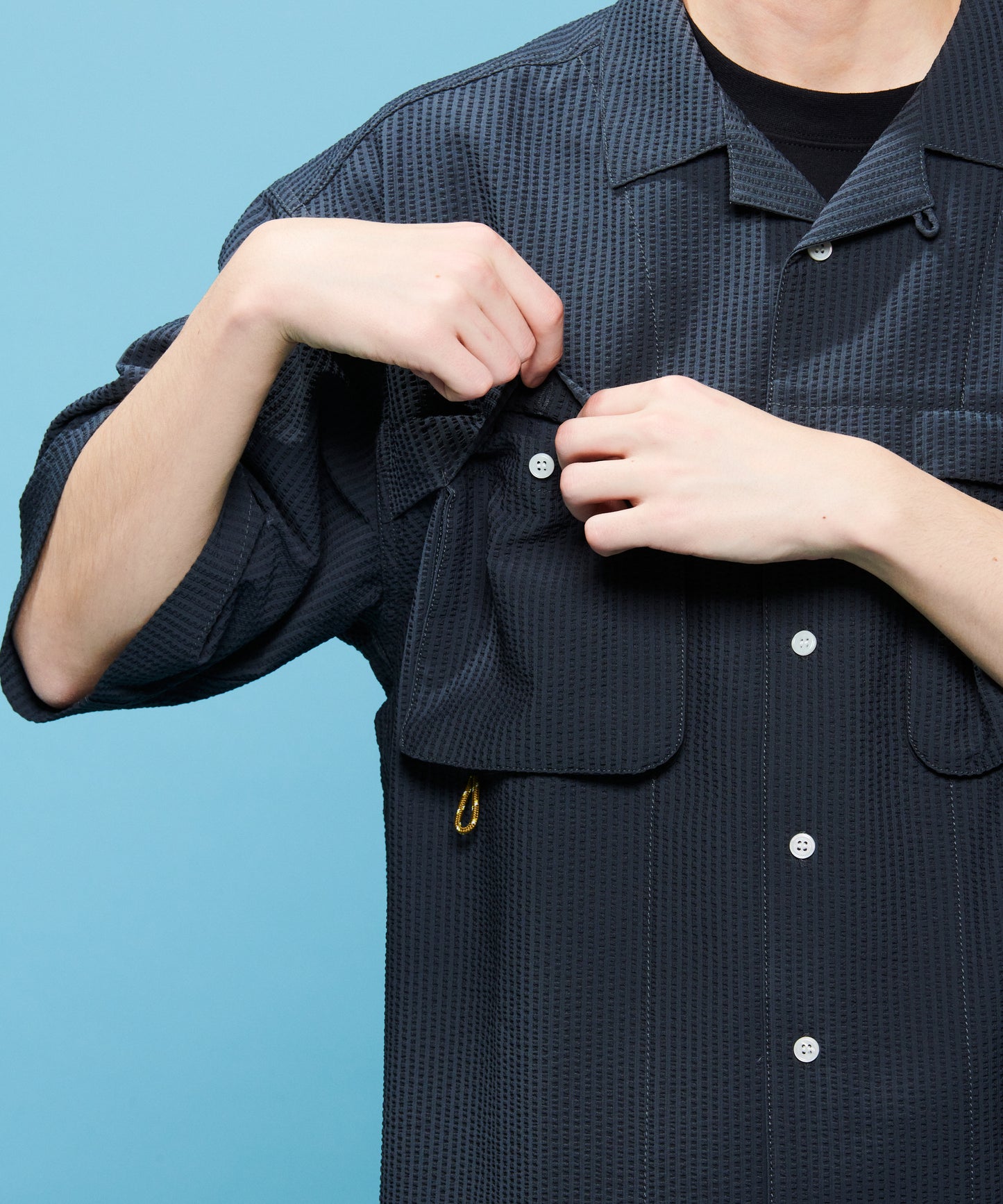 Seersucker field shirt / シアサッカーフィールドシャツ