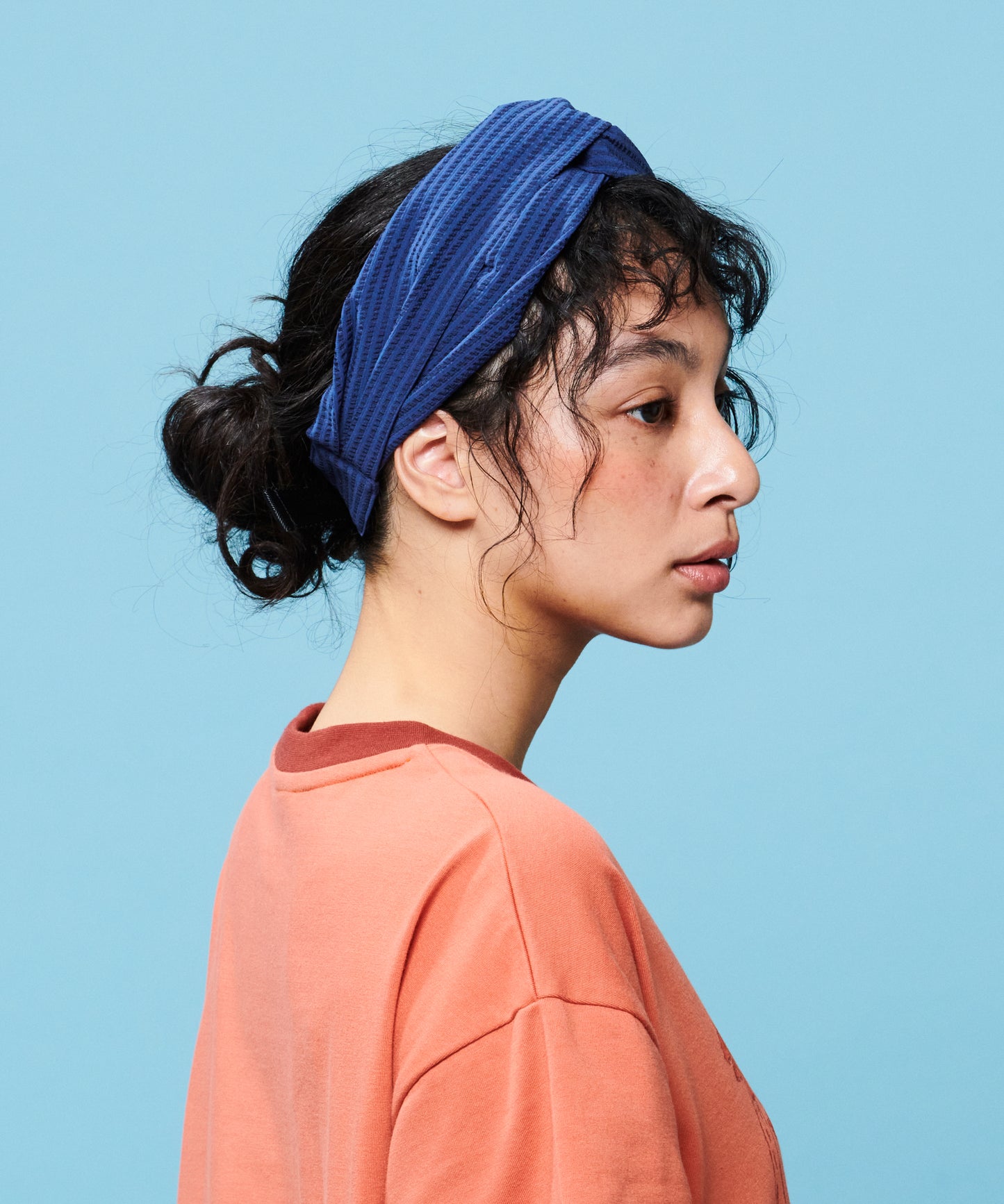 Seersucker hair band/シアサッカーヘアバンド