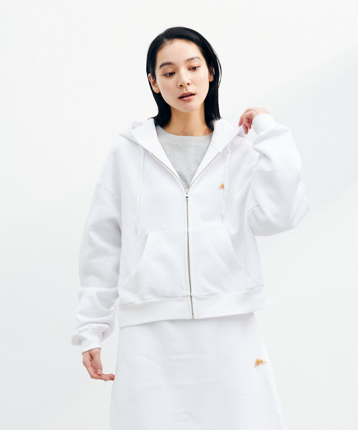 Mini Logo Cropped Zip Parka / ミニロゴクロップドジップパーカー