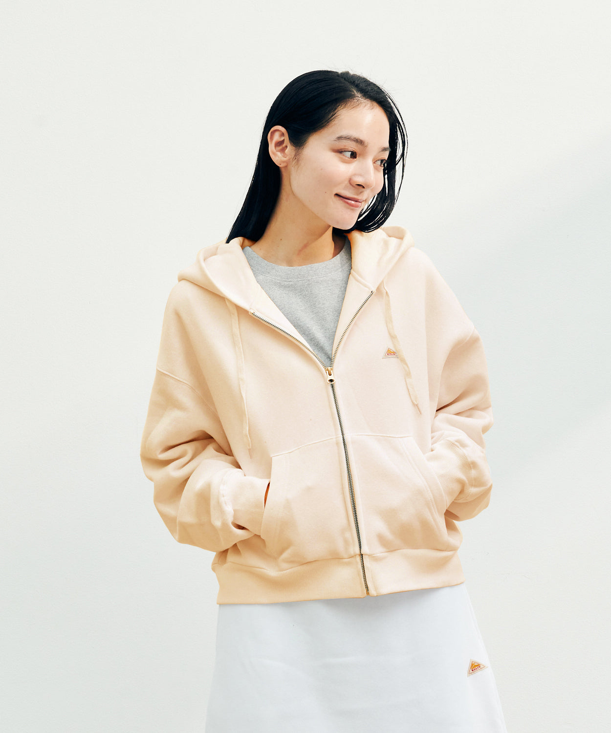 Mini Logo Cropped Zip Parka / ミニロゴクロップドジップパーカー