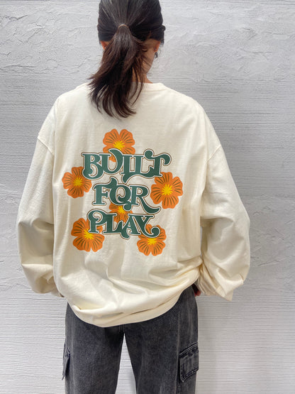 ヴィンテージ フラワーデザイン L/S ティーシャツ