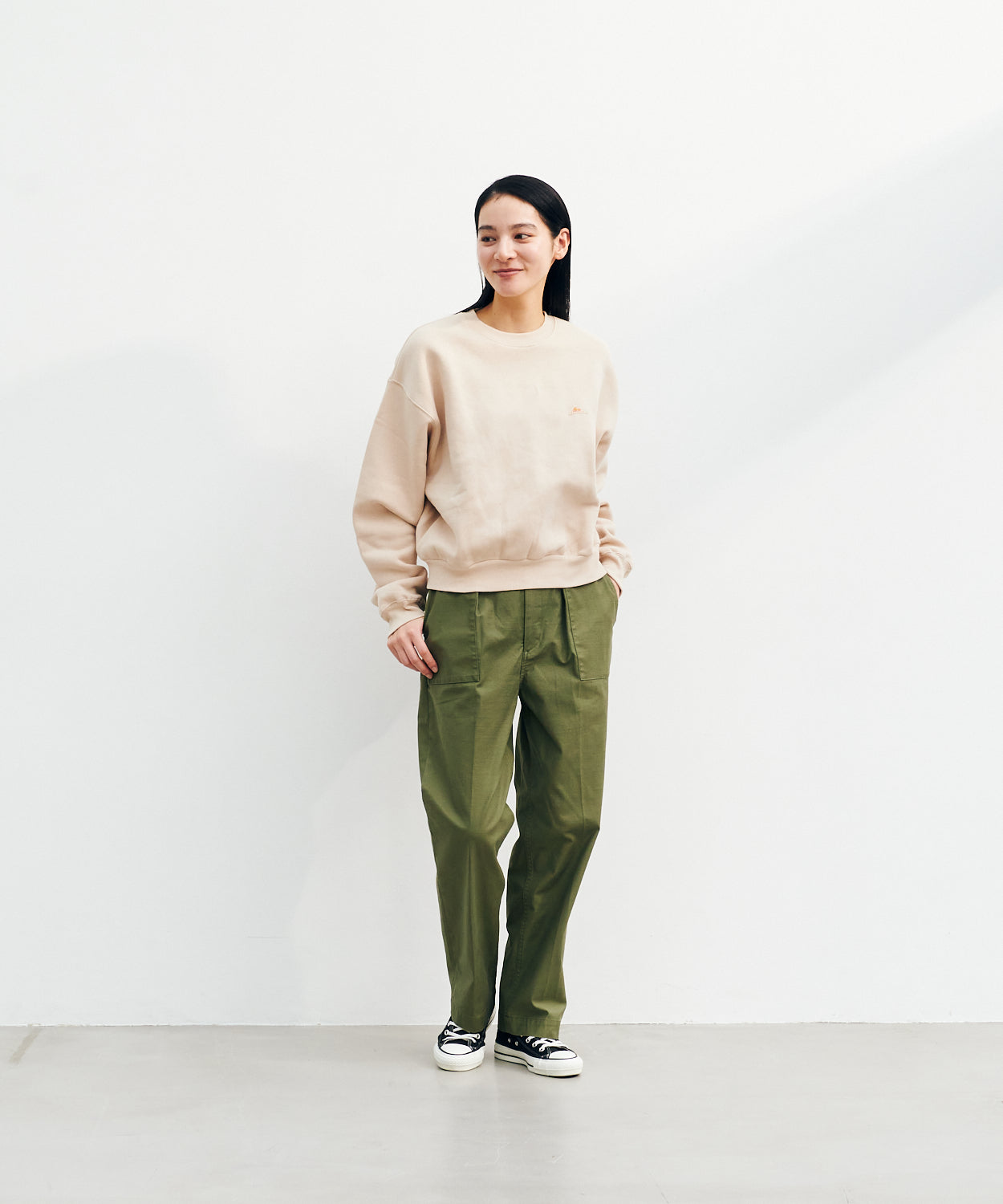Mini Logo Cropped Crew Neck Sweat / ミニロゴクロップドクルーネックスウェット