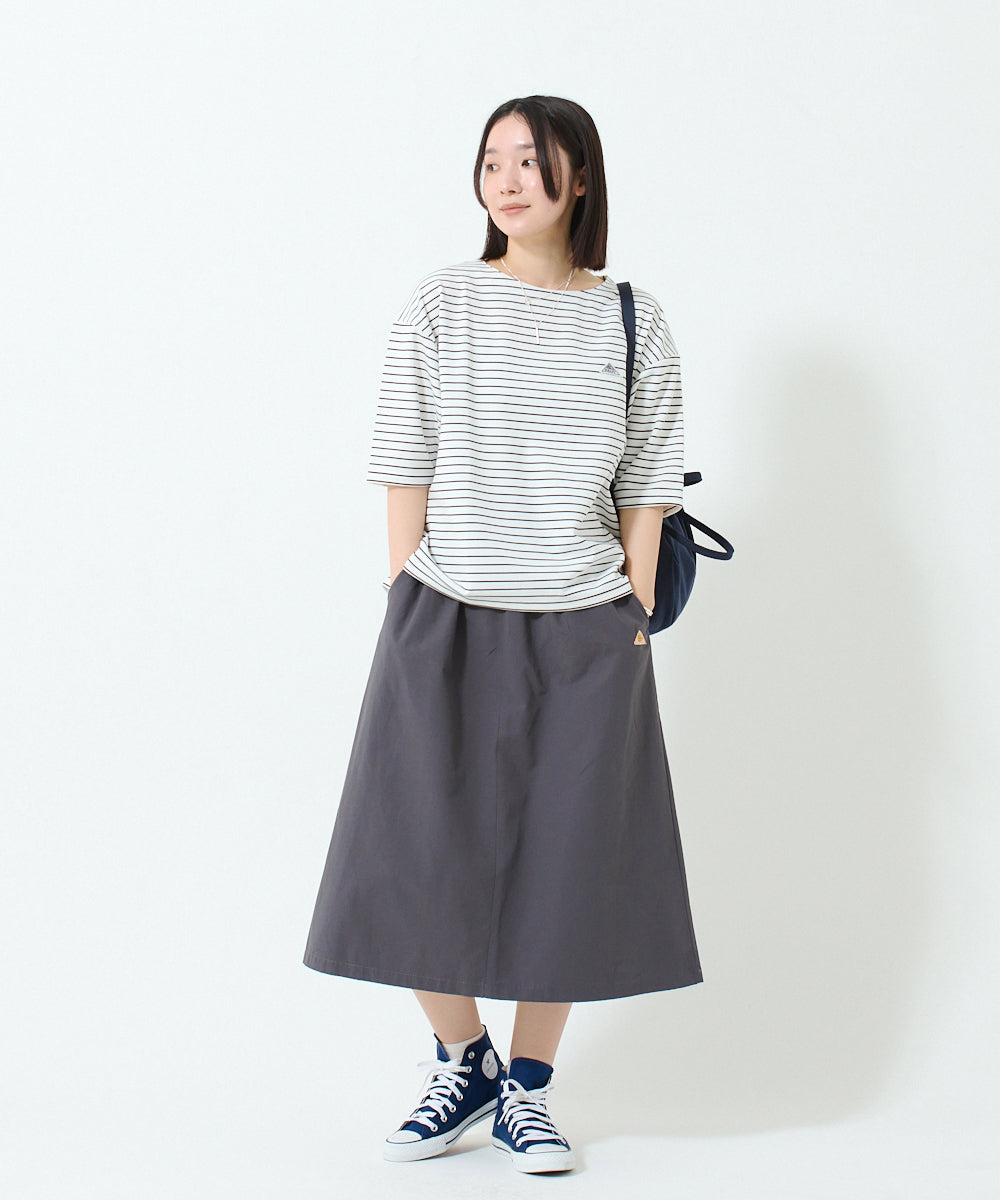 ワッペンロゴハーフスリーブボーダーTシャツ