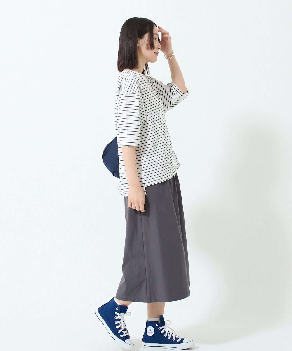 ワッペンロゴハーフスリーブボーダーTシャツ