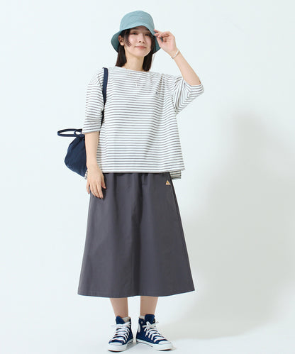 ワッペンロゴハーフスリーブボーダーTシャツ