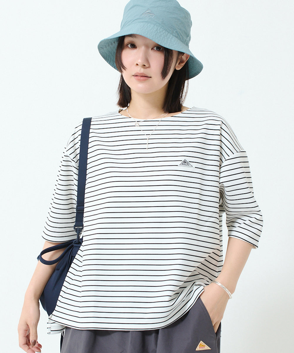 ワッペンロゴハーフスリーブボーダーTシャツ