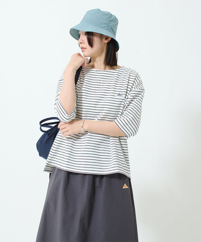 ワッペンロゴハーフスリーブボーダーTシャツ