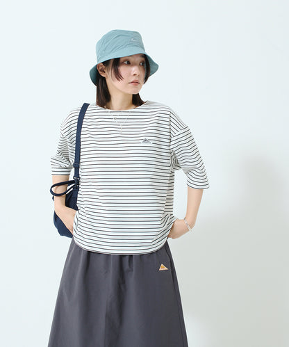 ワッペンロゴハーフスリーブボーダーTシャツ