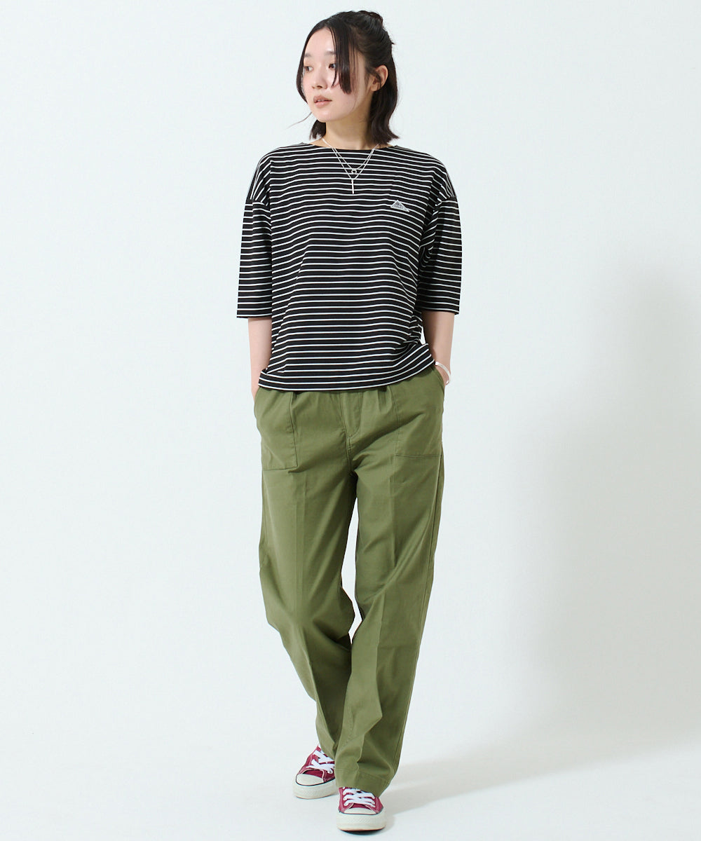 ワッペンロゴハーフスリーブボーダーTシャツ