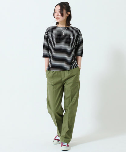 ワッペンロゴハーフスリーブボーダーTシャツ