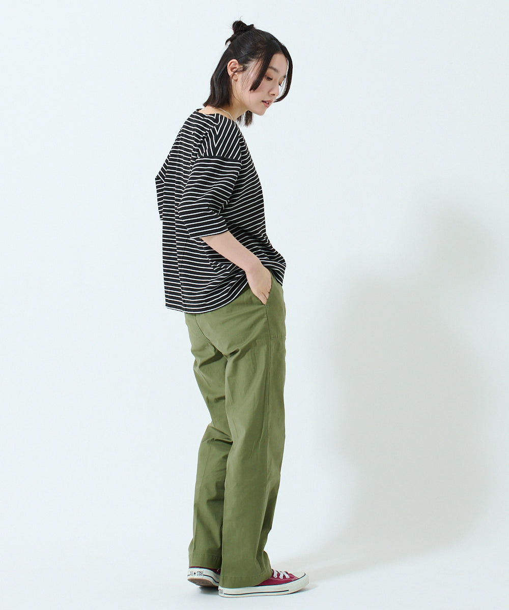 ワッペンロゴハーフスリーブボーダーTシャツ