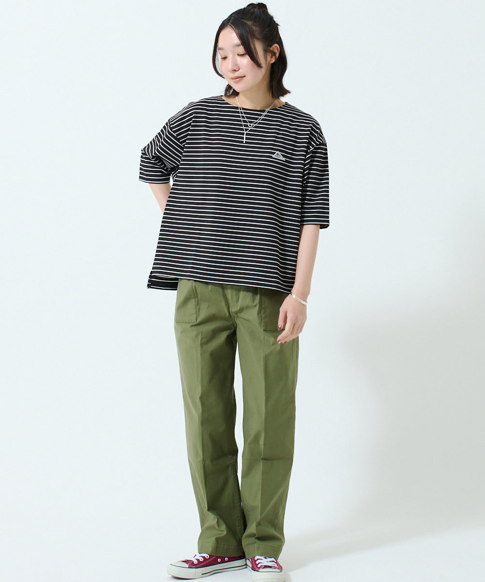 ワッペンロゴハーフスリーブボーダーTシャツ