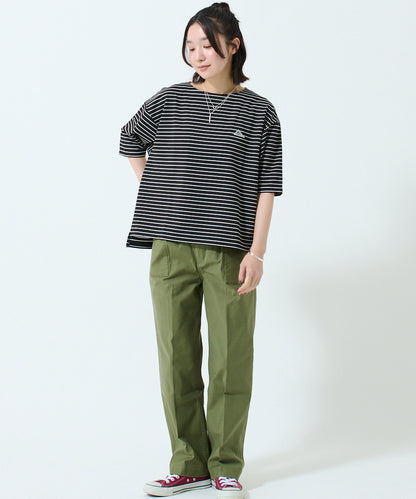 ワッペンロゴハーフスリーブボーダーTシャツ