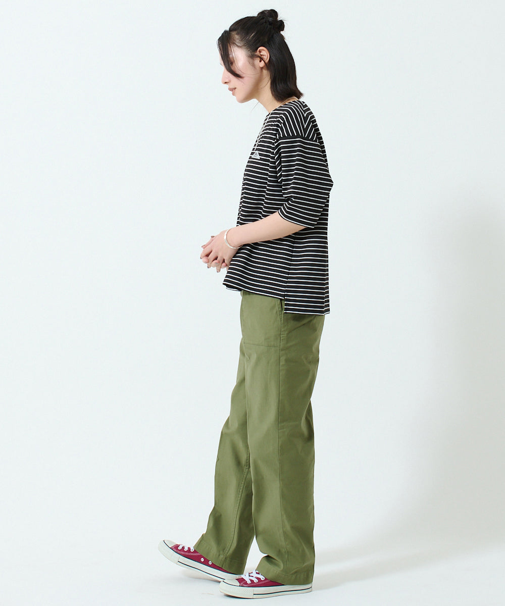 ワッペンロゴハーフスリーブボーダーTシャツ