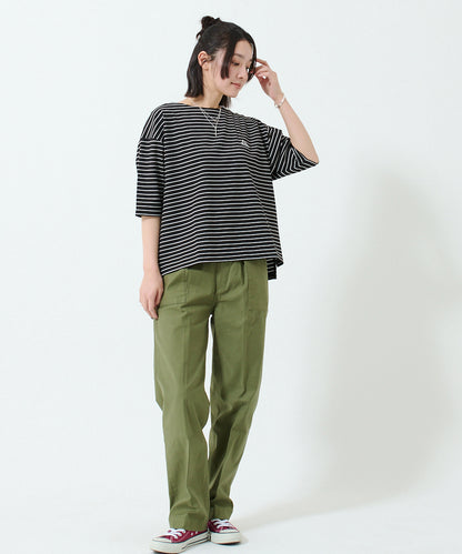 ワッペンロゴハーフスリーブボーダーTシャツ