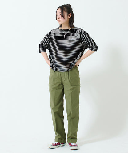 ワッペンロゴハーフスリーブボーダーTシャツ