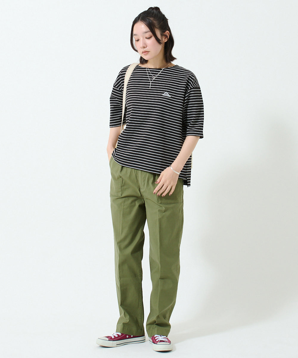 ワッペンロゴハーフスリーブボーダーTシャツ