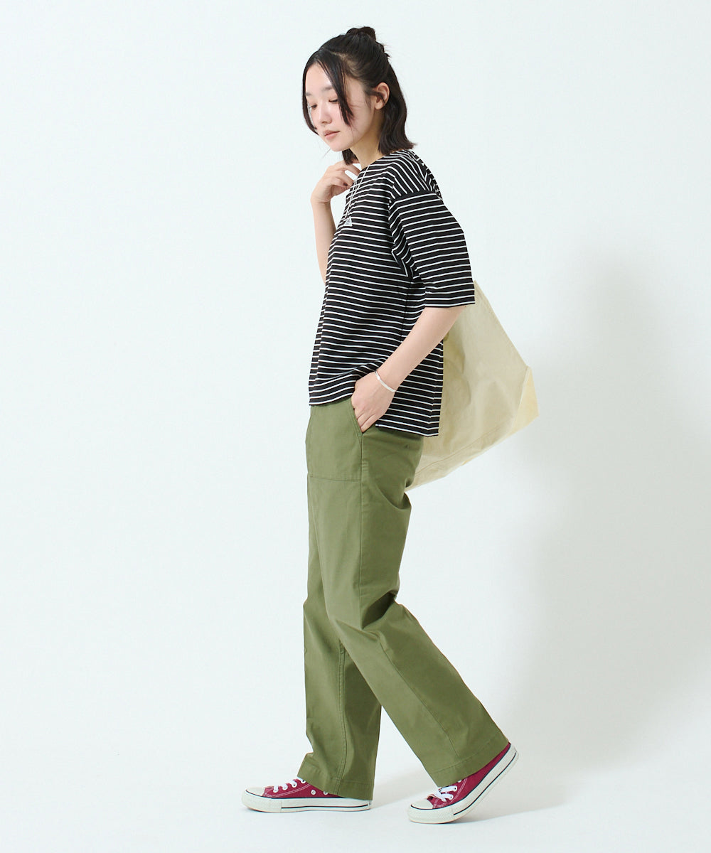 ワッペンロゴハーフスリーブボーダーTシャツ