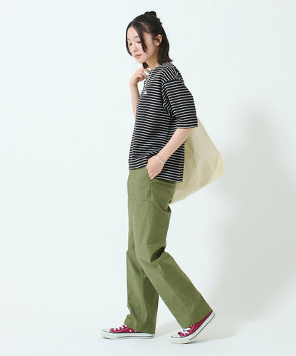 ワッペンロゴハーフスリーブボーダーTシャツ