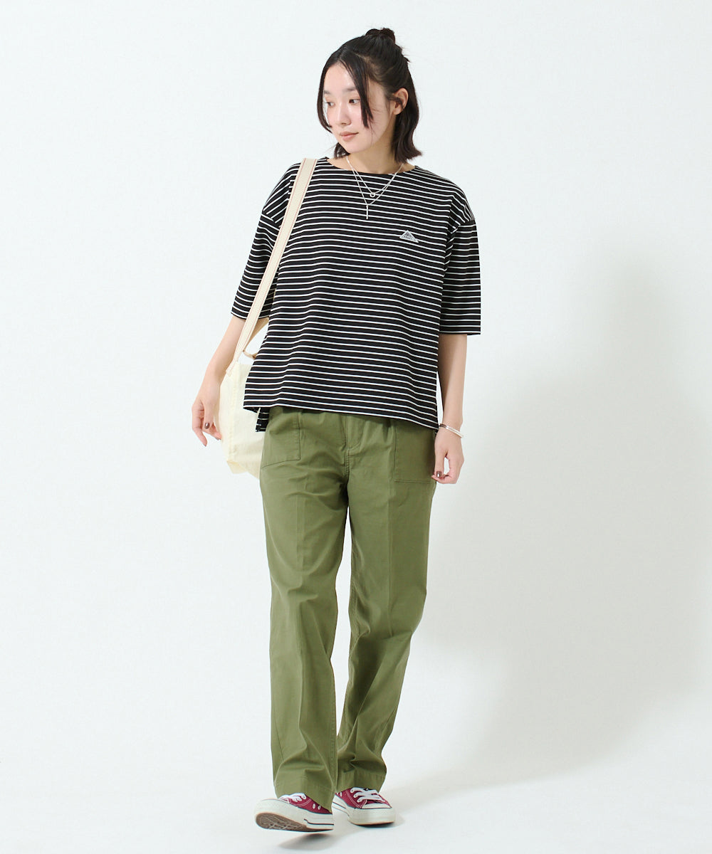 ワッペンロゴハーフスリーブボーダーTシャツ