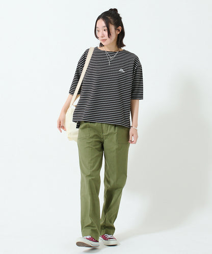 ワッペンロゴハーフスリーブボーダーTシャツ