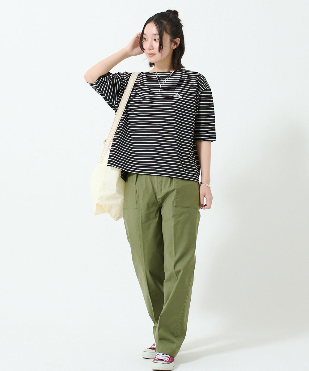 ワッペンロゴハーフスリーブボーダーTシャツ