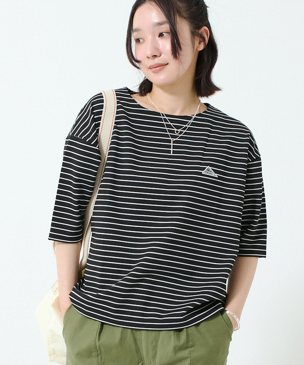 ワッペンロゴハーフスリーブボーダーTシャツ