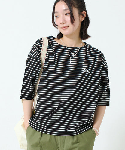 ワッペンロゴハーフスリーブボーダーTシャツ