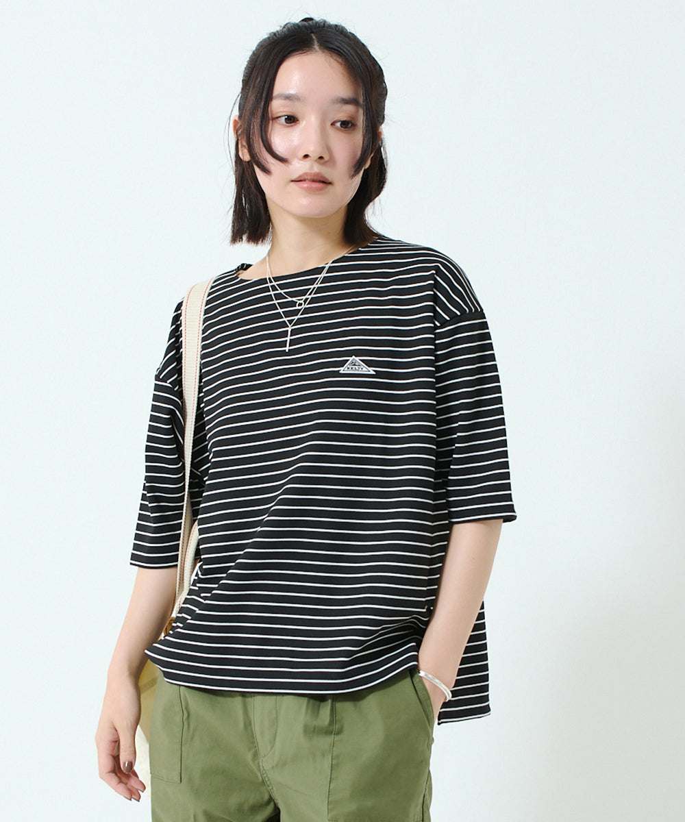 ワッペンロゴハーフスリーブボーダーTシャツ