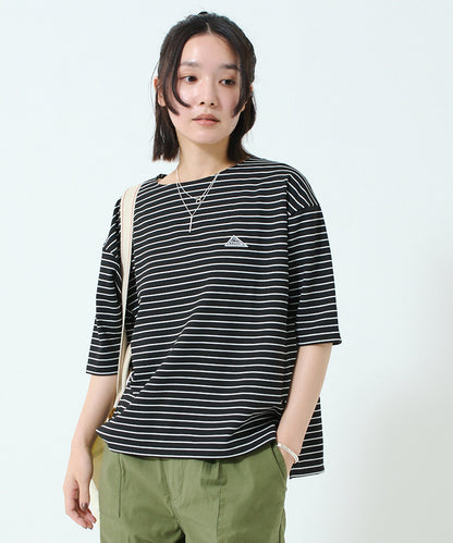 ワッペンロゴハーフスリーブボーダーTシャツ