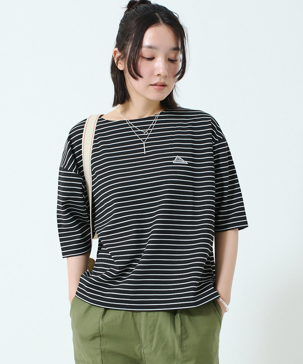 ワッペンロゴハーフスリーブボーダーTシャツ