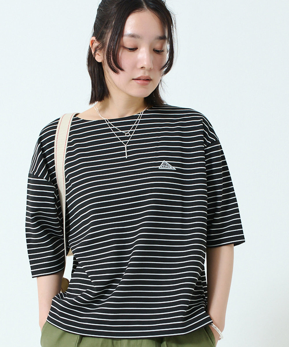 ワッペンロゴハーフスリーブボーダーTシャツ