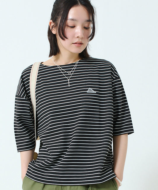 ワッペンロゴハーフスリーブボーダーTシャツ