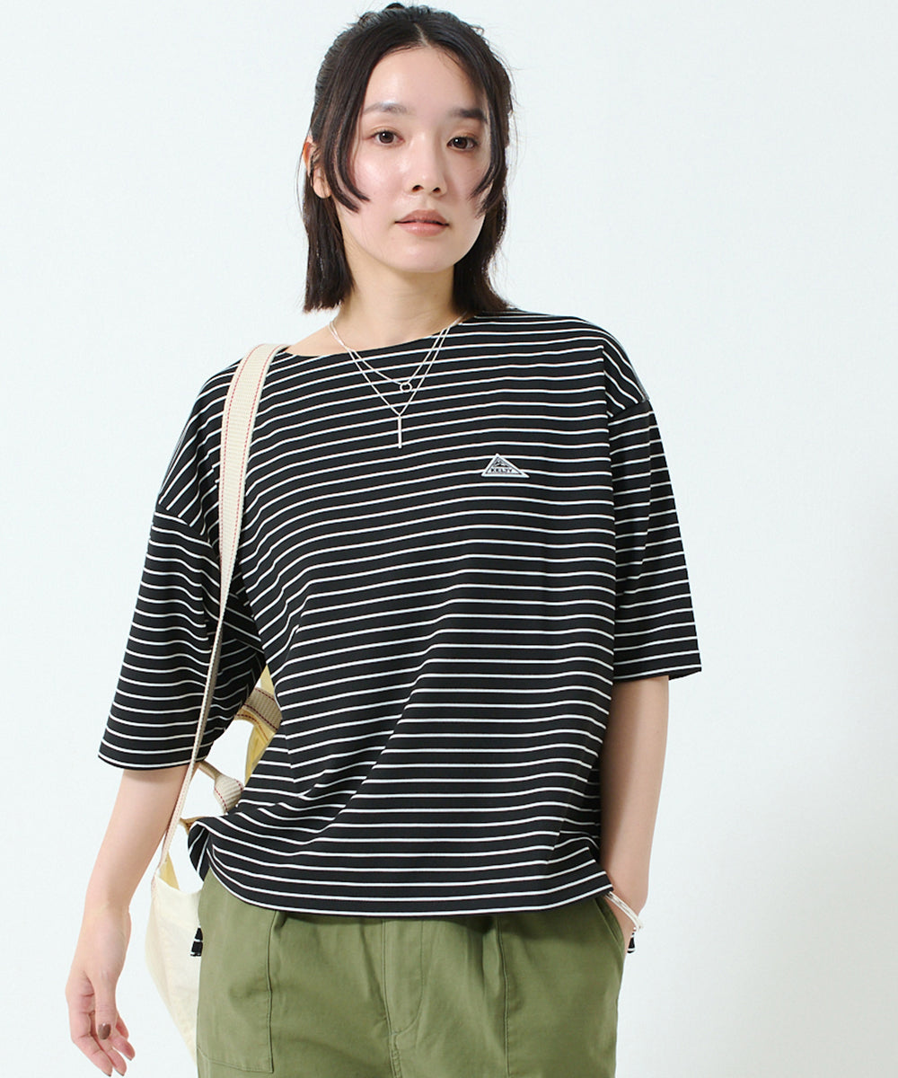 ワッペンロゴハーフスリーブボーダーTシャツ