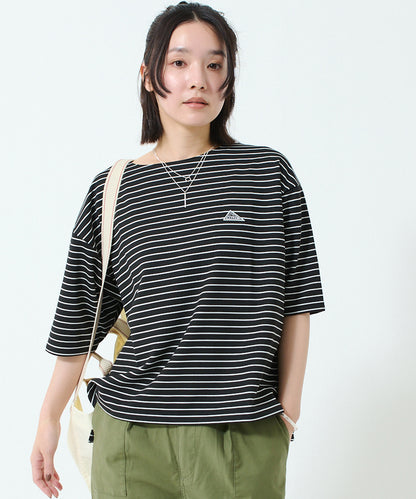 ワッペンロゴハーフスリーブボーダーTシャツ