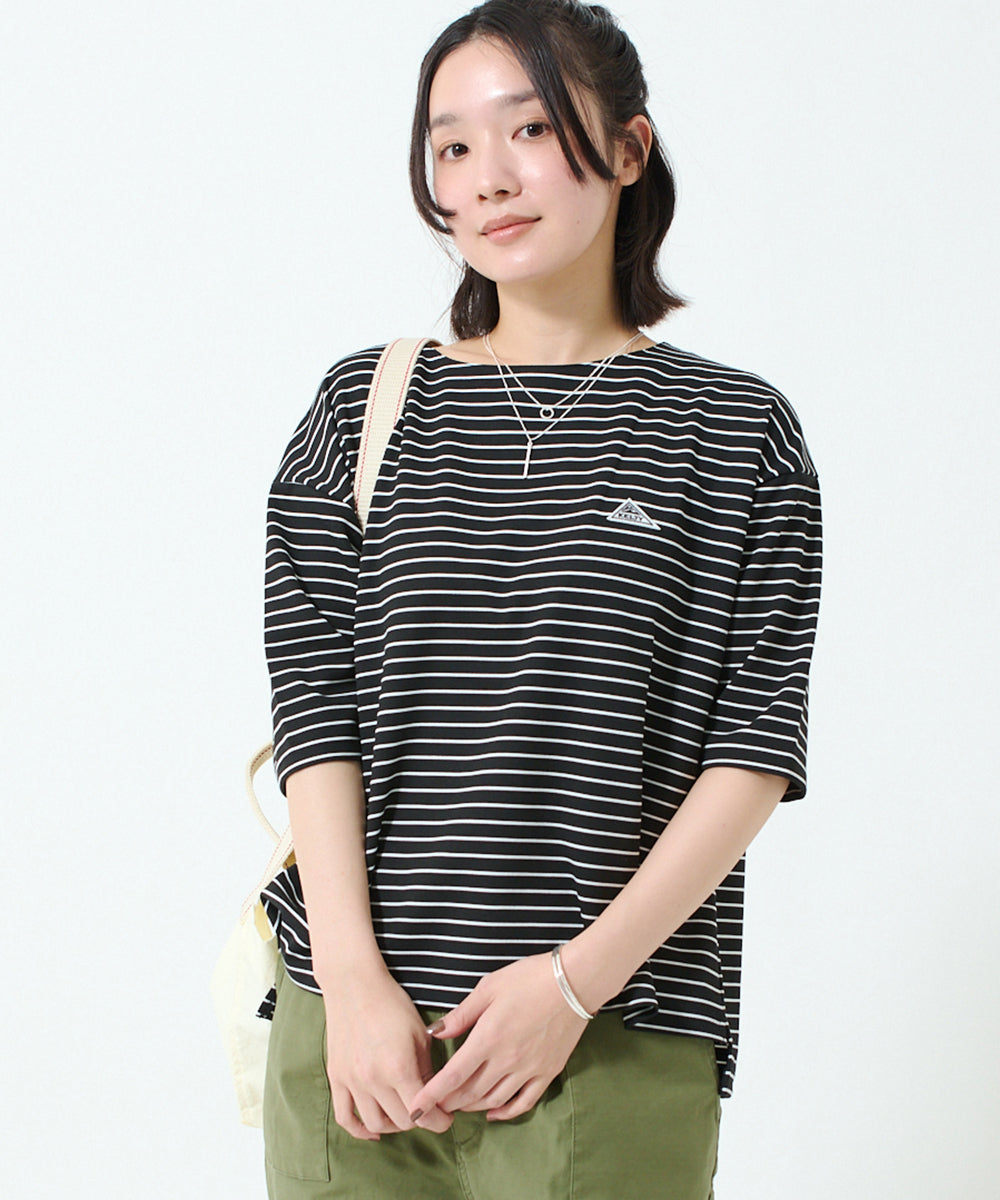 ワッペンロゴハーフスリーブボーダーTシャツ