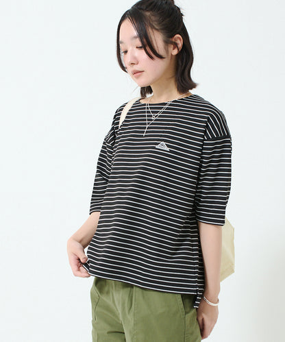 ワッペンロゴハーフスリーブボーダーTシャツ