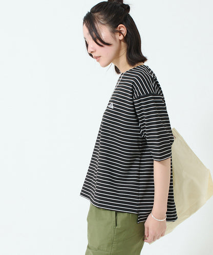 ワッペンロゴハーフスリーブボーダーTシャツ